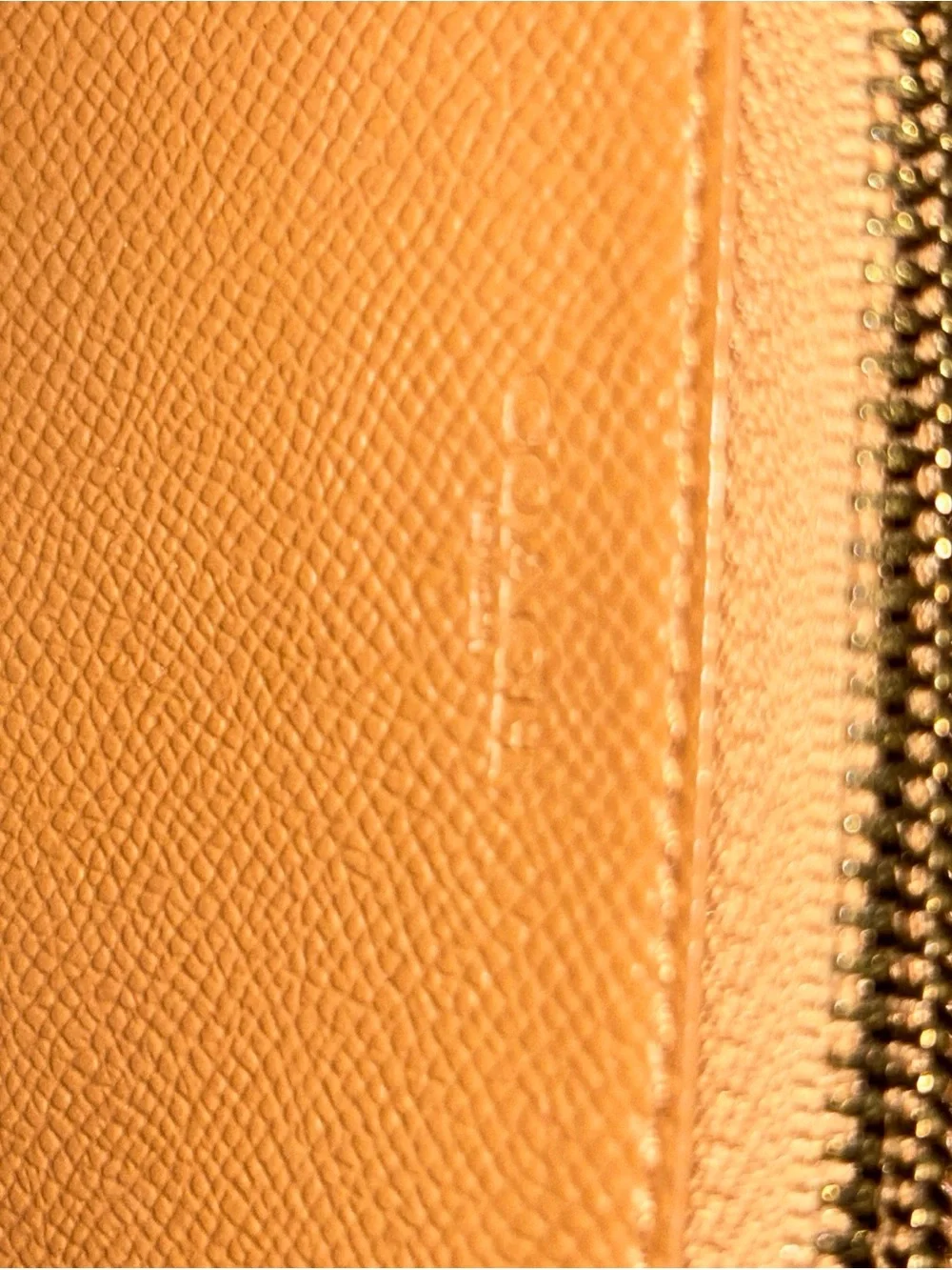 Coach Zip-Around Pebbled Leather Wallet in Cognac